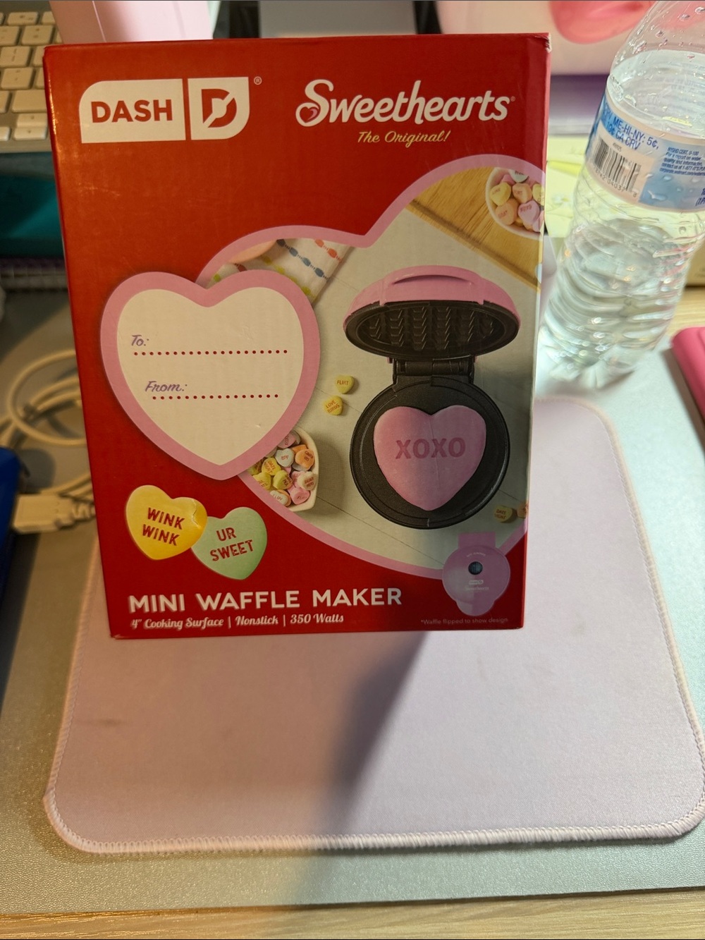 Sweet Pea Pink and Red Mini Waffle Maker by Dash
